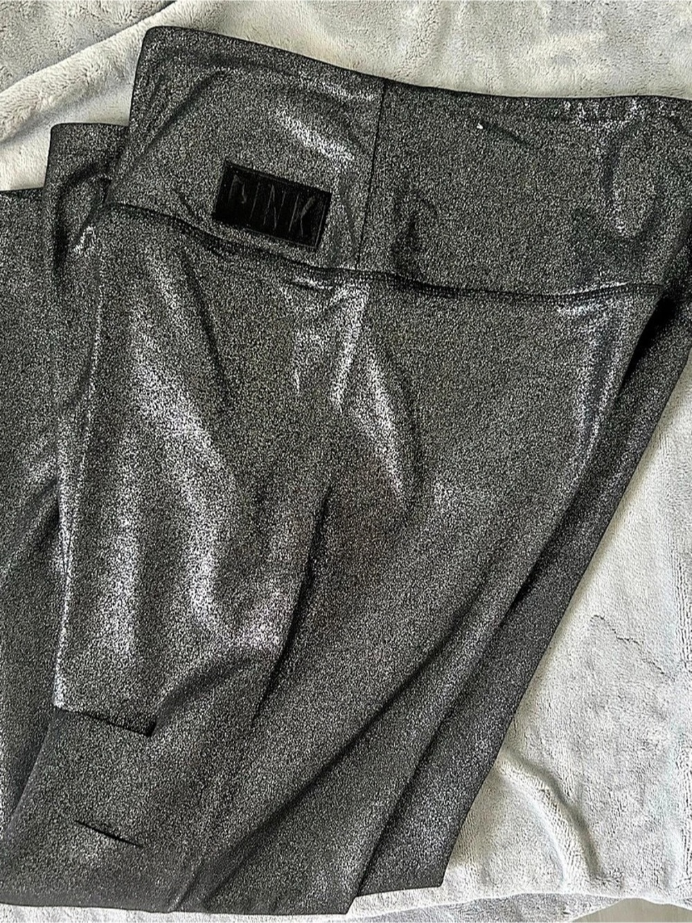 Victoria's Secret PINK Metallic Gray Leggings